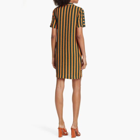 STAUD Striped Green and Tan Midi Dress - Picture 8 of 16